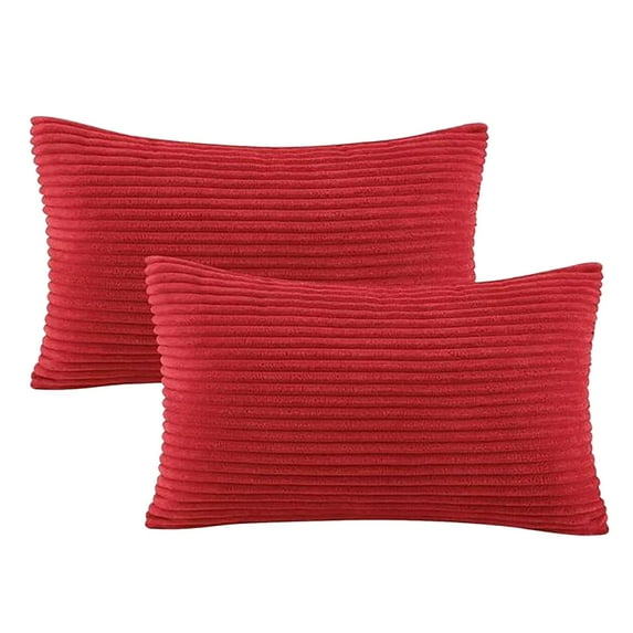 ZOURIH 20" X 12" Modern, Contemporary, Transitional Red Striped Polyester Throw Pillow Cover, ( 2 Count) Home Decor
