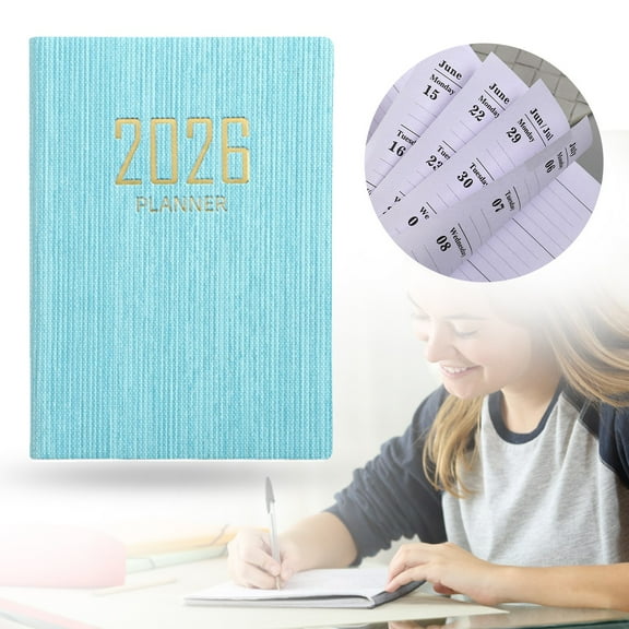 ZOURIH 2026 Daily Planner - Appointment Book, A7-4.2'' x 3.1'', Daily & Monthly & Weekly Notebook,150+ Pages, (Jan-Dec 2026) Calendar Planner for School office Schedule,Blue