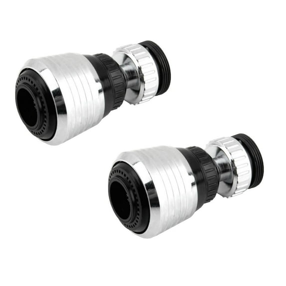 ZOURIH 2PCS 360 Degree Swivel Faucet Aerator Deluxe Water Saving Faucet Sprayer Water Saving Bubbler Pressurized Faucet Filter Kitchen Accessories,Silver
