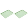 thumbnail image 1 of ZOURIH 2PCS PP Plastic Reusable Non-Slip Rectangle Serving Tray,Large Trays Stackable Activity Tray Crafts organizer Tray Serving Tray,Painting,Beads,Storage & Serving Tray,Green, 1 of 9