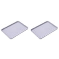 thumbnail image 1 of ZOURIH 2PCS PP Plastic Reusable Non-Slip Rectangle Serving Tray,Large Trays Stackable Activity Tray Crafts organizer Tray Serving Tray,Painting,Beads,Storage & Serving Tray,Purple, 1 of 9