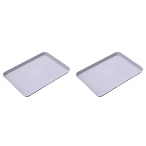 ZOURIH 2PCS PP Plastic Reusable Non-Slip Rectangle Serving Tray,Large Trays Stackable Activity Tray Crafts organizer Tray Serving Tray,Painting,Beads,Storage & Serving Tray,Purple