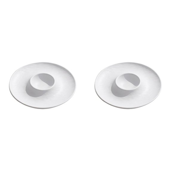 ZOURIH 2PCS Round Chip and Dip Serving Divided Serving Platter Appetizers and Cheeses Serving Tray White Compartment Dishes for Party,Christmas,Dessert,Fruit,Candy,9-inch(White)