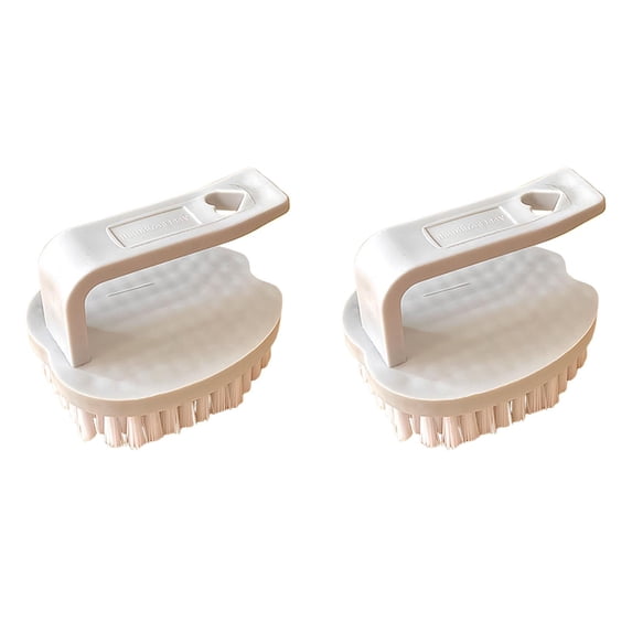 ZOURIH 2PCS Vegetable Scrubber Brush - Fruit and Vegetable Brushes,Vegetable Brush Scrubber for Food,Veggie Wash Brush with Stiff Bristles Vegetable Cleaner Brush for Fruits,Carrots & More,White