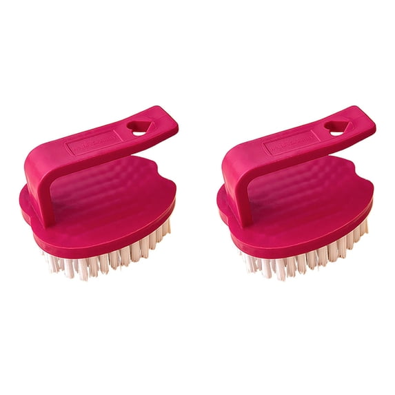 ZOURIH 2PCS Vegetable Scrubber Brush - Fruit and Vegetable Brushes,Vegetable Brush Scrubber for Food,Veggie Wash Brush with Stiff Bristles Vegetable Cleaner Brush for Fruits,Carrots & More,Red