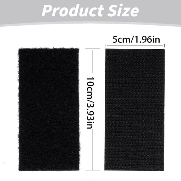ZOURIH 2x4 inch Adhesive Square Hook and Loop Tape - 15 Pairs - Sticky Back Fastener for Indoor or Outdoor Use - Instead of Holes and Screws,Black