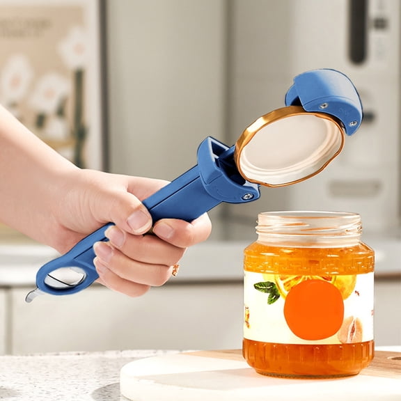 ZOURIH 3 in 1 Jar Opener Bottle Opener Beer Soda Can Opener Manual, Adjustable Cap Screwer Jar Openers for Weak Hands Gifts for Seniors or Arthritis, Bottle Opener Magnet for Kitchen Storage,Blue