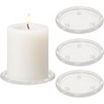 thumbnail image 1 of ZOURIH 3 PCS 4 inch Clear Glass Candle Plates & Pillar Candle Holders - Small Round Candle Bases/Coasters for Dining & Wedding Table Centerpieces(Candle Not Included),White, 1 of 8