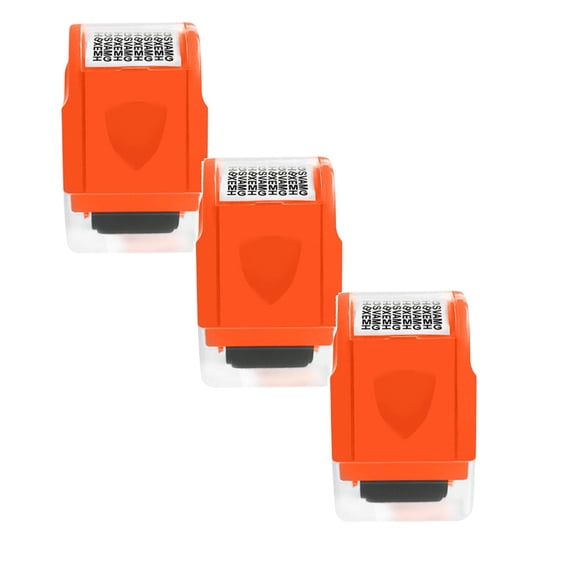 ZOURIH 3 PCS Confidential Stamp - Identity theft Protection Roller Stamp Guard Your Id Address Blocker Privacy Ink Roller for Mail Address Blackout,Orange