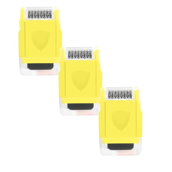 ZOURIH 3 PCS Confidential Stamp - Identity theft Protection Roller Stamp Guard Your Id Address Blocker Privacy Ink Roller for Mail Address Blackout,Yellow