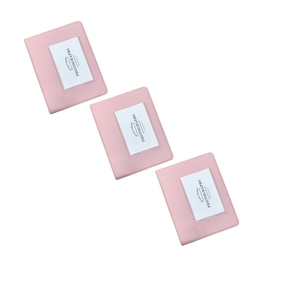 ZOURIH 3 Pack 64 Pockets for Photo Album Mini Instant Picture Case Storage for Fujifilm Instax Mini Film 8 Korea Instax Album,Pink