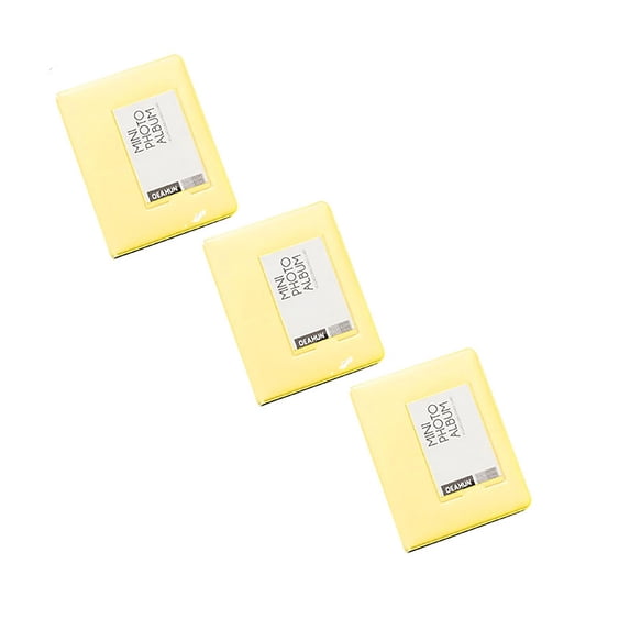 ZOURIH 3 Pack 64 Pockets for Photo Album Mini Instant Picture Case Storage for Fujifilm Instax Mini Film 8 Korea Instax Album,Yellow