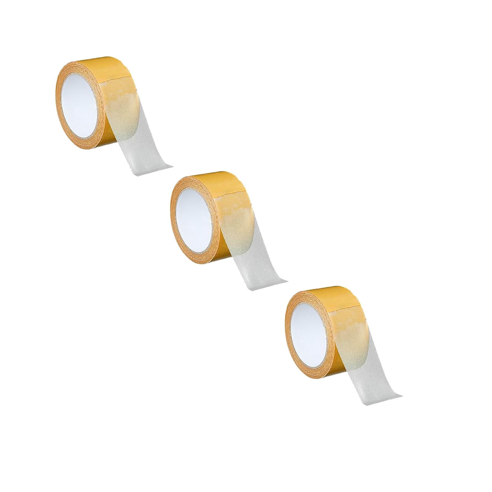 ZOURIH 3 Pcs Double Sided Tape Heavy Duty 2"*65.6ft,High Tack Strong Wall Adhesive Tape with Fiberglass Mesh,Removable Sticky Double Sided Mounting Type for Rugs,Carpets,Pictures,Yellow