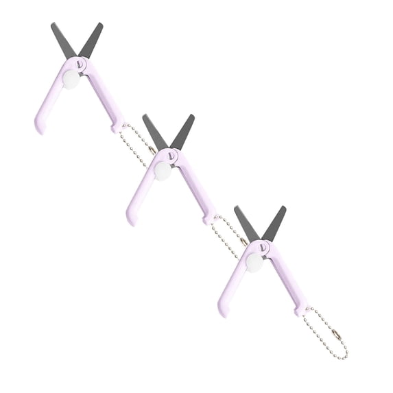 ZOURIH 3 Pcs Keychain Scissors,Folding Scissors,Safe Portable Travel,Foldable Telescopic Cutter Pocket,Mini Scissor with Keychain for Cutting,Scrapbooking Crafting,Cutting tools,