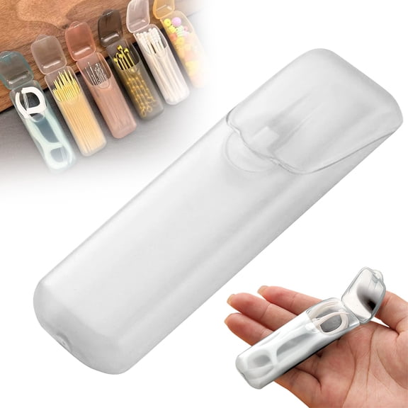 ZOURIH 3 Pcs Mini toothpick Holder Dispenser - Travel toothpick Container,Portable for Pocket Outdoor Travel Camping,Storing Cotton Swabs,Mini Safety Pin,Small Hair Clips,Grey