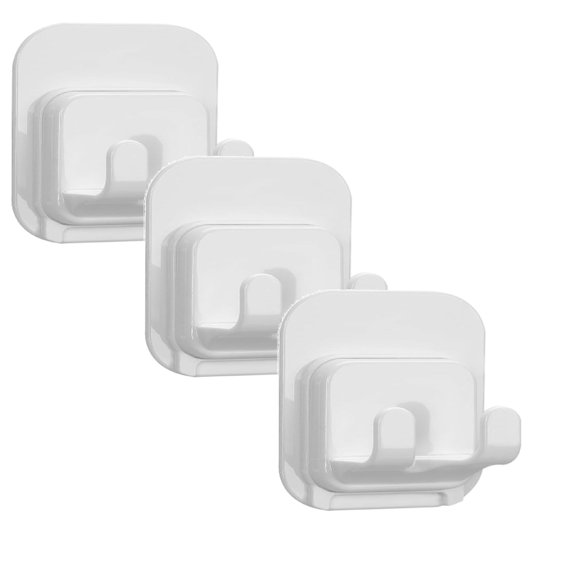 ZOURIH 3 Pcs Razor Holder for Shower Self Adhesive Shaver Hooks Waterproof for Wall 2025 Removable Loofah Hanger Hooks Holder for towels Accessories,Kitchen,Bathroom Use,White