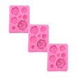 thumbnail image 1 of ZOURIH 3 Pcs Rose Silicone Fondant Molds Roses Flowers Chocolate Mold for Wedding Cake Decorating Candy Sugarcraft Cake Pop Cupcake Polymer Clay,Pink, 1 of 8