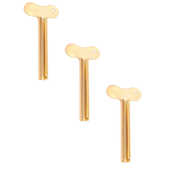 ZOURIH 3 Pcs toothpaste Tube Squeezer,Keys Metal Roller Hair Dye Dispenser tool,Metal Tube Key Squeezers tooth Paste Squeezer for Bathroom Cosmetic Paint Hand Cream,Style B-Gold