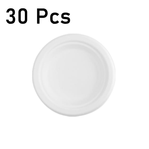 ZOURIH 30 Pcs Small Paper Plates,6 inch Disposable Biodegradable Compostable Appetizer Plates for Party, Dinner, Cake, Snacks(1 Pcs),White
