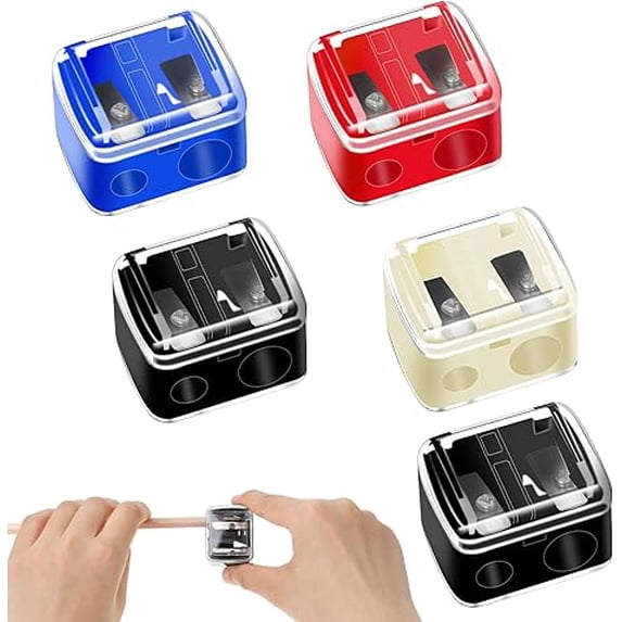 ZOURIH 4 Pack Make Up Pencil Sharpener,Lip Liner Pencil Sharpener,Cosmetic Pencil Sharpener,Colored Cosmetic Lip Pencil Sharpener Hand Pencil Sharpener for Eyeliner Lip Liner Pencils,4 Colors