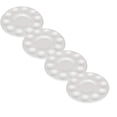 thumbnail image 1 of ZOURIH 4-Pack White Paint Trays, 6.7” Round Plastic Paint Pallets with 10 Small Wells & 1 Large Mixing Area, Reusable Paint Mixing Palette, Perfect for Acrylic, Oil, Watercolor, Artists & DIY,White, 1 of 2