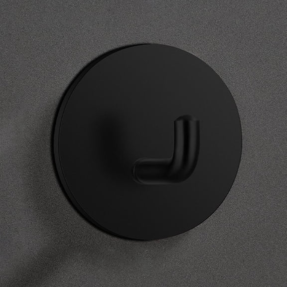 ZOURIH 4 Pcs Adhesive Hooks Heavy Duty Waterproof in Shower Hooks for Hanging Loofah, towels Clothes for Bathroom Removable Stainless Steel Brush Nickel Adhesive Wall Hooks,Black