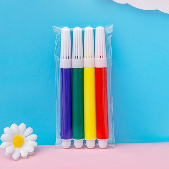 ZOURIH 4 Pcs Mini Markers Bulk Colored Pen 3.4 inch Vibrant Colors Portable Short Colored Markers Assorted Multicolor Watercolor Marker Pen for Adult office Supplies,4 Colors