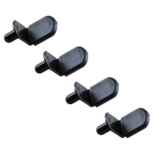 ZOURIH 4 Pcs Shelf Support Pegs,1/5 inch (5mm) Metal Shelf Pins for Wood Shelves Adjustable Shelf Brackets L-Shaped Clips with Silicone Sleeve for Kitchen Bookcase Cabinet Furniture Support,Black-B