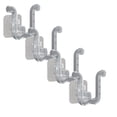 thumbnail image 1 of ZOURIH 4 Pcs Wall Mounted Shoe Rack - Premium Hanging Shoe organizer Shelf with Sticky Hanging Mounts,Door Shoe Hangers with Hooks for Slippers Storage,Clear, 1 of 5
