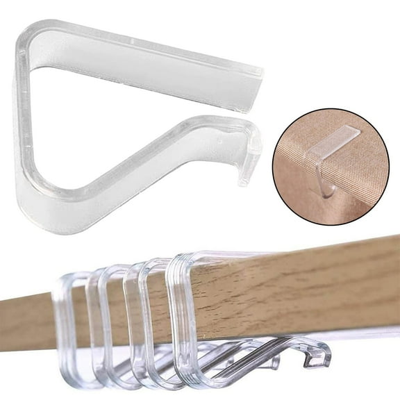 ZOURIH 4 Pieces Clear Tablecloth Clips, Durable Plastic Table Cover Holders, Windproof Transparent Clamps for Securing Tablecloths Indoor Outdoor Party, Wedding,Picnic, Camping,White
