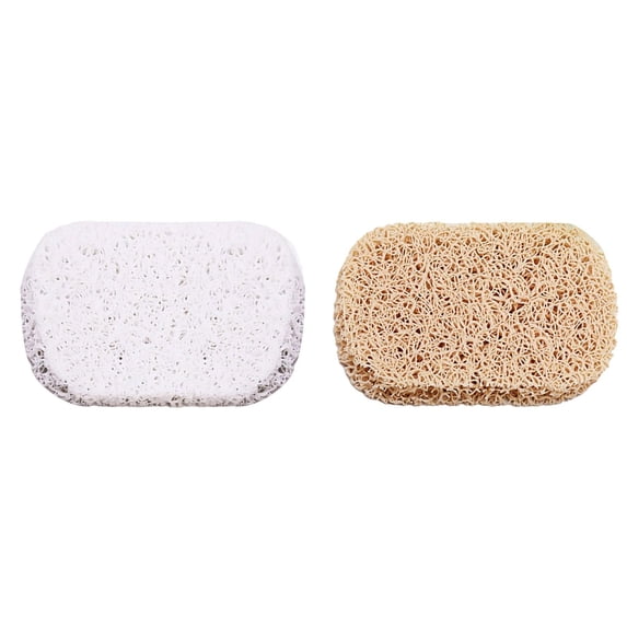ZOURIH 4PCS Non-Slip Soap Saver Pads - Self-Draining Soap Bar Holder for Shower, Bathroom and Travel,Yellow+White