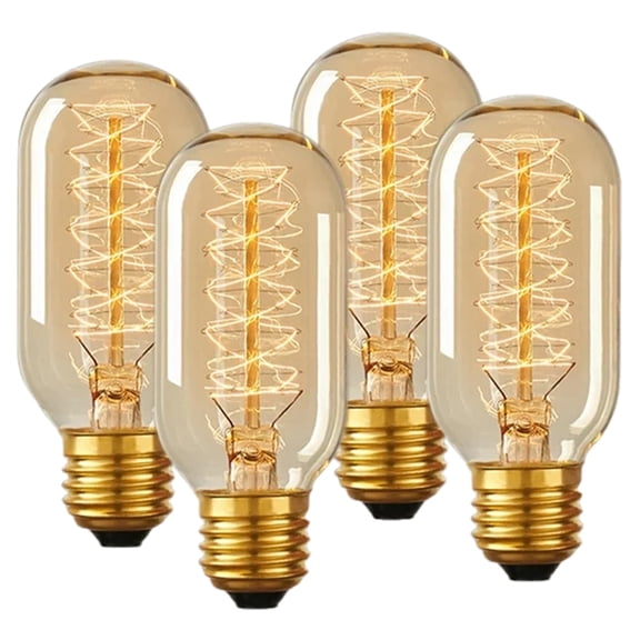 ZOURIH 4Packs Bulb 40W Spiral Retro Tungsten Lamp Light Source Creative Incandescent Warm Yellow Bulb Home Decor