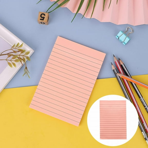 ZOURIH 4x6 inch Lined Sticky Notes, 1 Pack, Light Pink Colors, Premium Self-Adhesive Notepads, Large Sticky Pads for office & Home Use, Easy to Use, Reusable & Removable,Light Pink