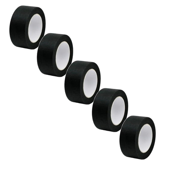 ZOURIH 5 Pack Black Painters Tape 0.4 inch x 14 Yards, Medium Adhesive Masking Tape Bulk, Residue-Free for Painting, DIY Crafting, Indoor & Outdoor Use,Black