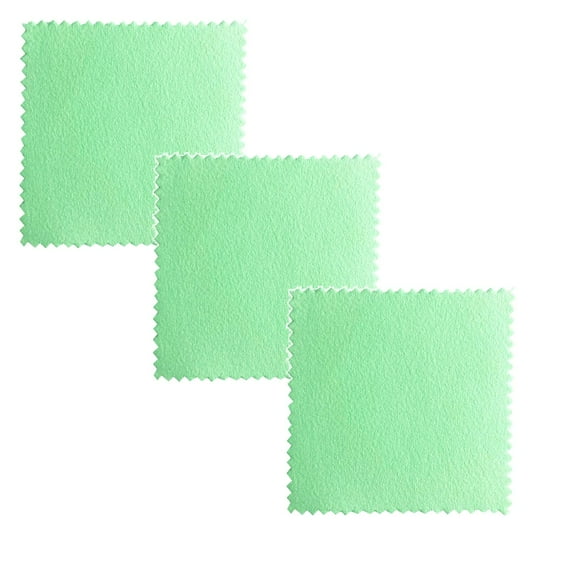 ZOURIH 5 Pcs Premium Jewelry Cleaning Cloth, Silver Polishing Cloth Individually Wrapped, for Sterling Silver, Gold, Brass, Silverware, Coin, Ring, Watch and More (3.15" x 3.15"),Green