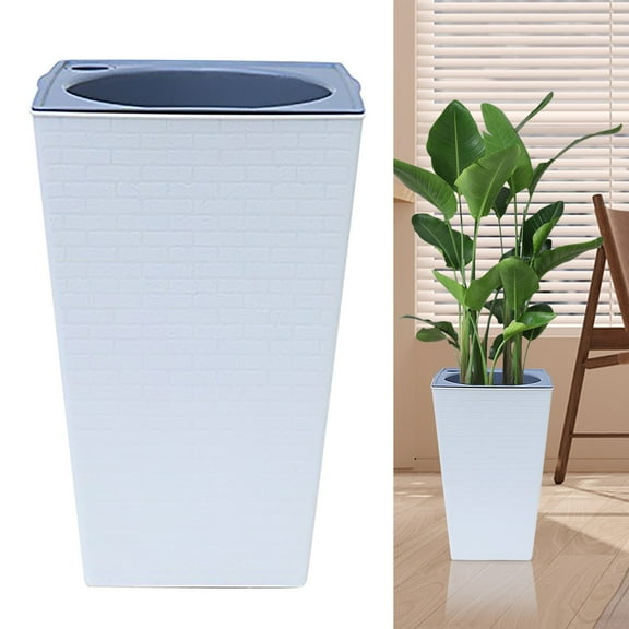 ZOURIH 6.8" Tall Floor Standing orchid Pot Self Watering Square Rattan Elegant Tall Large Plant Pot Flower Indoor Outdoor Garden Planters Christmas Gift Home Decor Clearance Sale!
