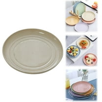 ZOURIH 6 inch Wheat Straw Plates, 1 Pack Small Plates, Lightweight Unbreakable Plastic Dinner Plates for Adult Dinner Camping Salad Dessert,Beige