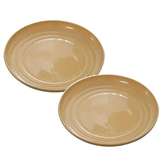 ZOURIH 6 inch Wheat Straw Plates, 2 Pack Small Plates, Lightweight Unbreakable Plastic Dinner Plates for Adult Dinner Camping Salad Dessert,Orange