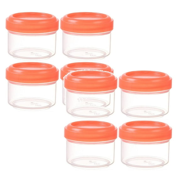 ZOURIH 8 Pack Salad Dressing Container, 1 oz Small Condiment Container with Lids, Dipping Sauce Cups Set, Leakproof Reusable Sauce Containers for Lunch Box Work Trip,Orange