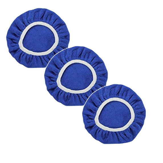 ZOURIH 9 to 10 Inch Car Polisher Pad Bonnet, 3 Pcs Car Polishing Bonnet Buffing Pads for Surface Polishing & Finishing of Automobiles, Furniture, Wooden Floors,Blue