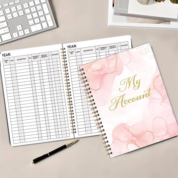 ZOURIH My Account Bill Payment Tracker Notebook - Monthly Bill organizer & Planner for Personal Budgeting Financial,Payments Checklist organizer,5.8" x 8.5",Rose Leaf,1