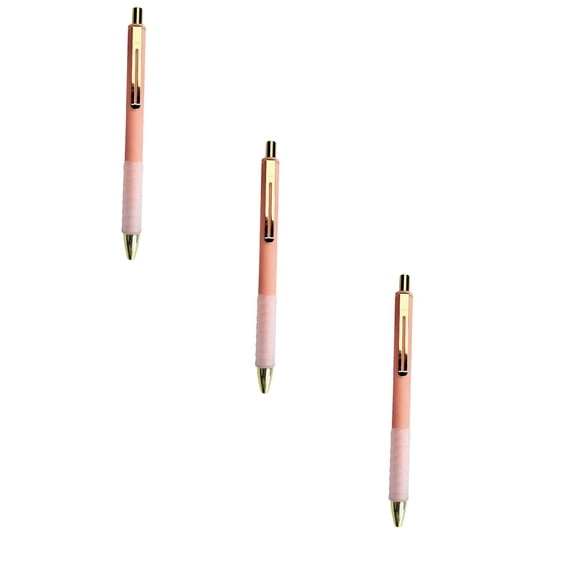ZOURIH Ballpoint Pens,3Pcs 1.0 mm Medium Point Black Ink Pens,Smooth Writing Pen Bulk for Journaling,Soft Grip Cute Pen for Women,Nurse,office Supplies,Small Teacher Gifts,Orange