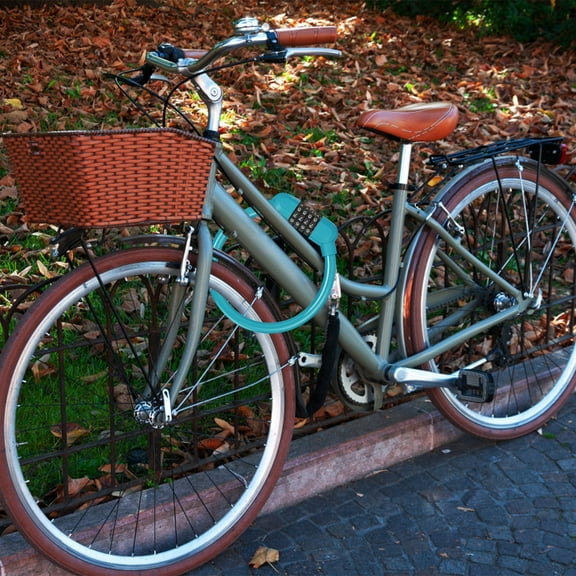 ZOURIH Bike Lock,Blue Heavy Duty Anti theft Bike U Locks,Upgraded High Security 4 Digit Resettable Combination Password Bicycle U-Lock,Thicken Steel Shackle Locks for Electric Bike,Motorcycle,Blue