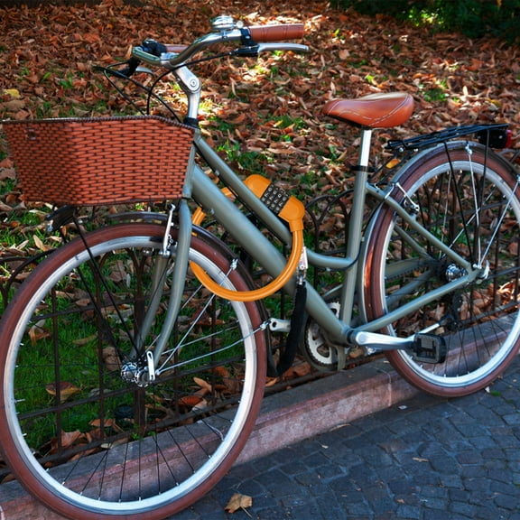 ZOURIH Bike Lock,orange Heavy Duty Anti theft Bike U Locks,Upgraded High Security 4 Digit Resettable Combination Password Bicycle U-Lock,Thicken Steel Shackle Lock for Electric Bike,Motorcycle,Orange