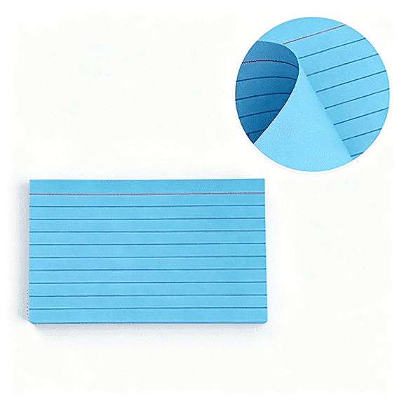 ZOURIH Blue Index Cards 3x5 inches,50 Count Neon Flash Cards with Ruled Lines,Portable Note Cards for School Study,College office Home organization,Durable to Do List Flashcards,Blue