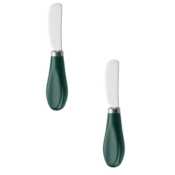 ZOURIH Butter Spreader Knife, 2-Pack Stainless Steel Cheese and Butter Knives with Ceramic Handle, Dishwasher Safe, for Soft & Hard Cheese, Jam, Cold Butter,