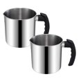 thumbnail image 1 of ZOURIH Candle Making Pouring Pot,2 Pcs 35 oz Double Boiler Wax Melting Pot,304 Stainless Steel Candle Making Pitcher,Silver Color with Heat-Resistant Handle and Dripless Pouring Spout Design,Silver, 1 of 3