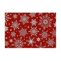 ZOURIH Christmas Snowflakes Placemats,Table Mats Tableware Place Mats for Home Kitchen Party Dining Decor, Non-Slip Heat-Resistant Washable,Red