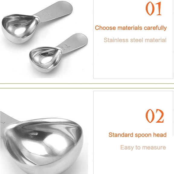 ZOURIH Coffee Scoop 1Pc Stainless Steel Measuring CoffeeTriangular Short Handled Measure Scooper for Ground Coffee, Bean In CanisterSilver, 15Ml