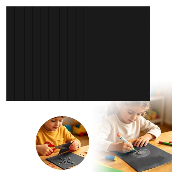 ZOURIH Colored Card Stock 8.2 x 11.7" Assorted,50 Sheets Colored Cardstock Black,180 Gsm Colorful Printer Paper,Multicolor Construction Paper for Crafts & Scrapbooking,Black